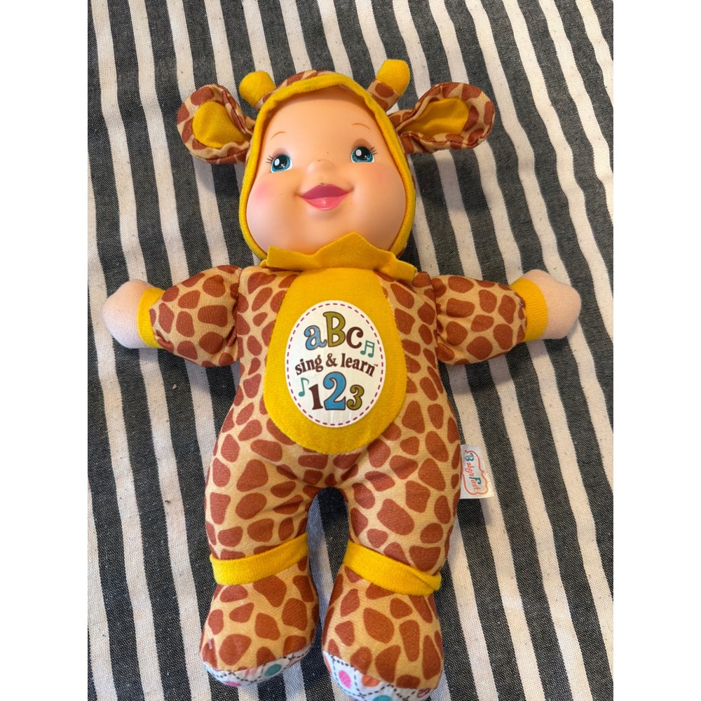 Goldberger Babys First Sing & Learn Giraffe Plush Doll Musical ABC 123 BB9219